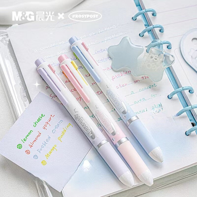 4-in-1 Multi-Color Gel Pen | Aesthetic Pens | Cute Student Journal Planner Pens Writing Supplies Stationary Back to School