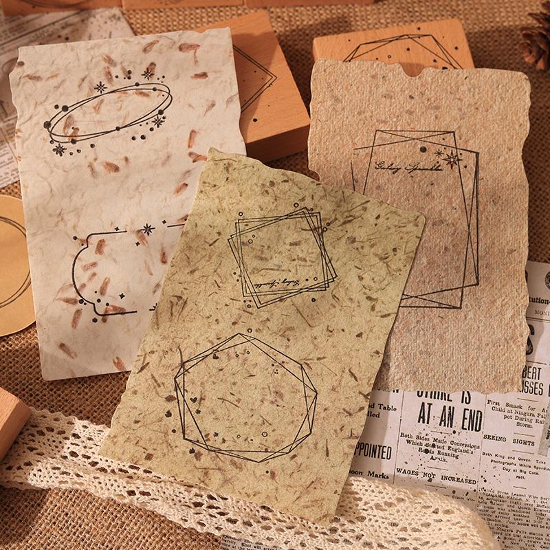 Ornamental Frame Stamp Set for Crafting and Scrapbooking | Decorative Wooden Stamp Kit for Bullet Journals, Planners, and DIY Paper Projects