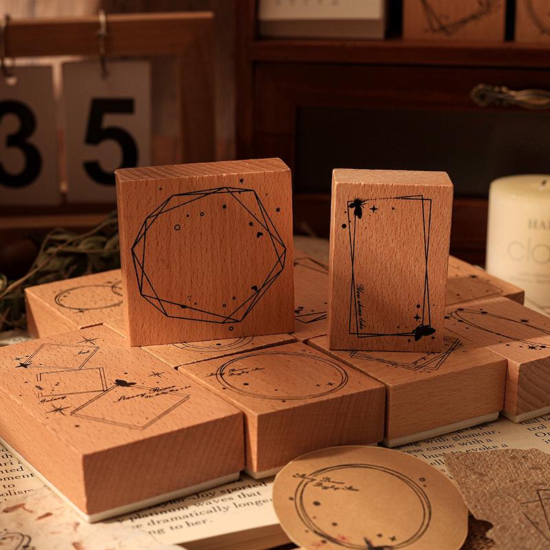 Ornamental Frame Stamp Set for Crafting and Scrapbooking | Decorative Wooden Stamp Kit for Bullet Journals, Planners, and DIY Paper Projects