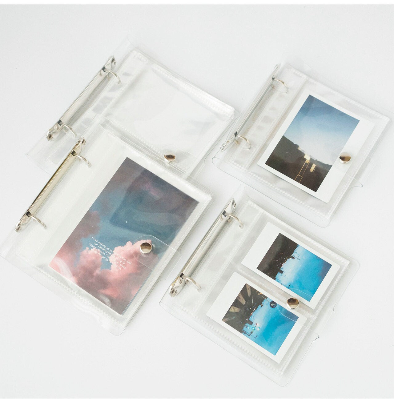 2 Hole Clear Photo Sticker Album Binder | Photocard Pocket File | Photo Postcard Album | Sticker Organizer | Sticker Organizer