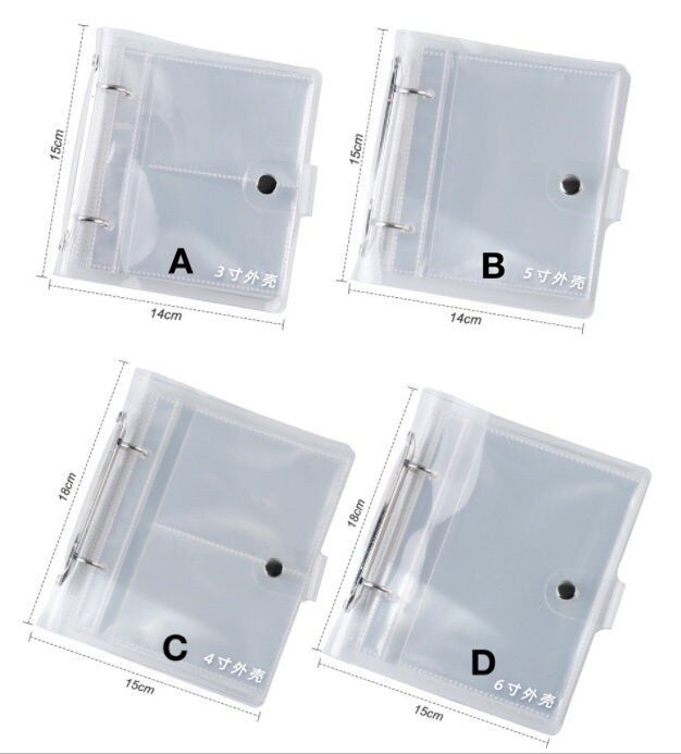 2 Hole Clear Photo Sticker Album Binder | Photocard Pocket File | Photo Postcard Album | Sticker Organizer | Sticker Organizer