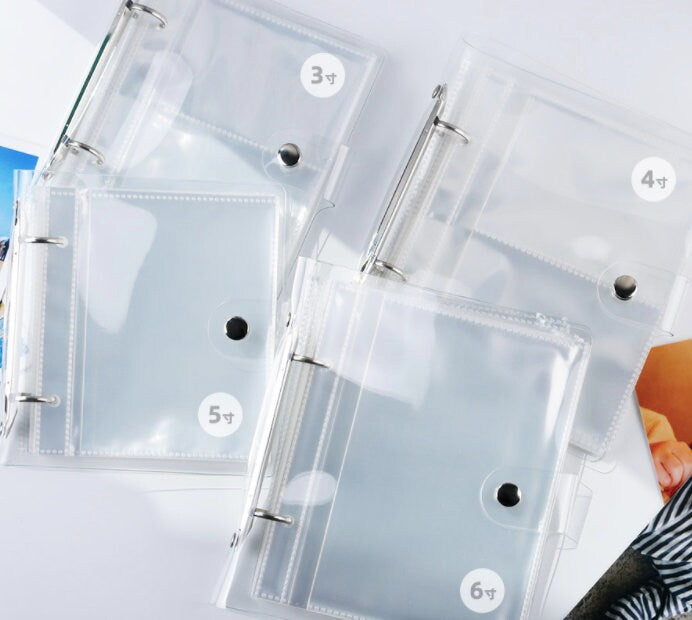 2 Hole Clear Photo Sticker Album Binder | Photocard Pocket File | Photo Postcard Album | Sticker Organizer | Sticker Organizer