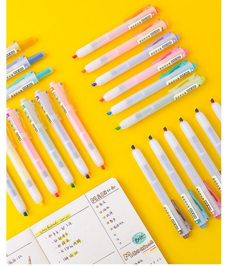 Pastel Highlighter Pen | Fluorescent Pen|Kawaii Markers | DIY Photo Album Journal Planner | Student Stationery Supplies