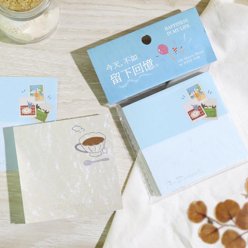 100pcs Cute Notepad | Coffee Book Planner Memo Pad | Writing Pad | Planner Memo | Stationery Planner Journal Accessory Supplies