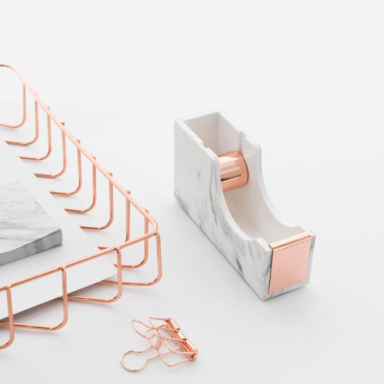 Rose Gold/ Gold Marble Acrylic Tape Dispenser | Office Desk Accessory | School Supplies