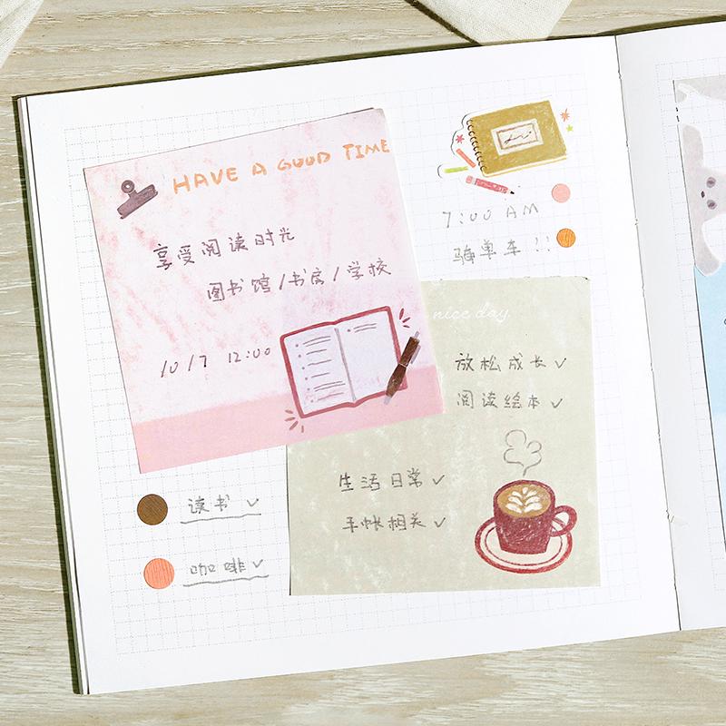 100pcs Cute Notepad | Coffee Book Planner Memo Pad | Writing Pad | Planner Memo | Stationery Planner Journal Accessory Supplies