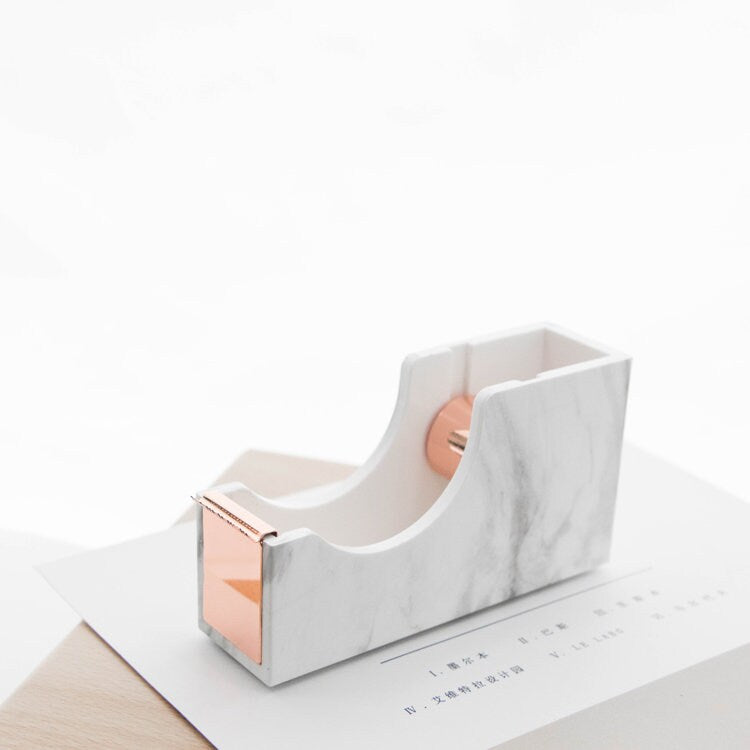 Rose Gold/ Gold Marble Acrylic Tape Dispenser | Office Desk Accessory | School Supplies