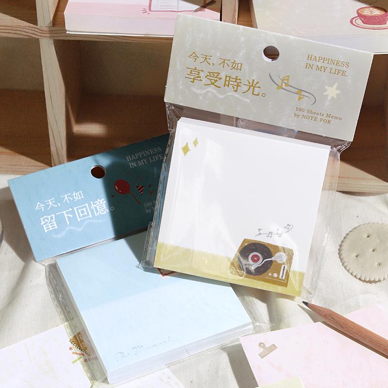 100pcs Cute Notepad | Coffee Book Planner Memo Pad | Writing Pad | Planner Memo | Stationery Planner Journal Accessory Supplies