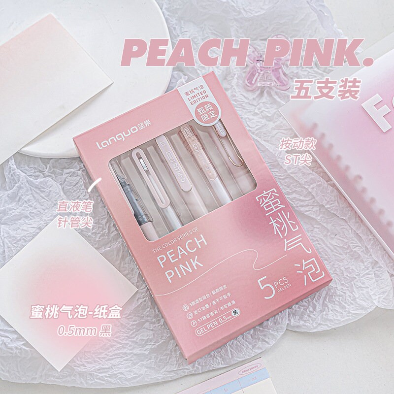 5pcs Simplicity Color Pen Set | Black Gel Ink Pens | Planner Pens | Creative Stationery | School Supplies