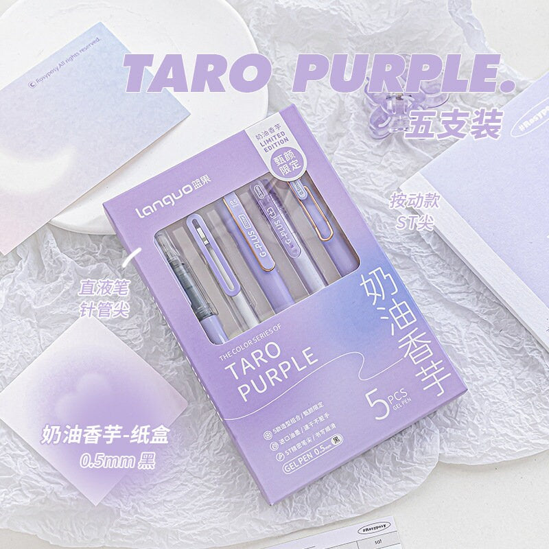 5pcs Simplicity Color Pen Set | Black Gel Ink Pens | Planner Pens | Creative Stationery | School Supplies