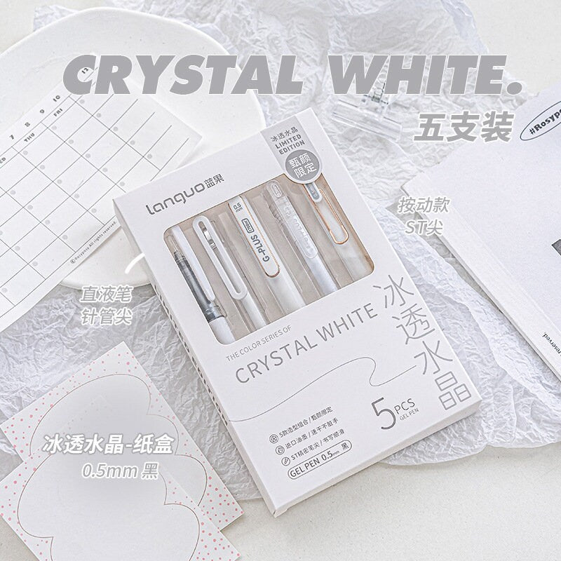 5pcs Simplicity Color Pen Set | Black Gel Ink Pens | Planner Pens | Creative Stationery | School Supplies