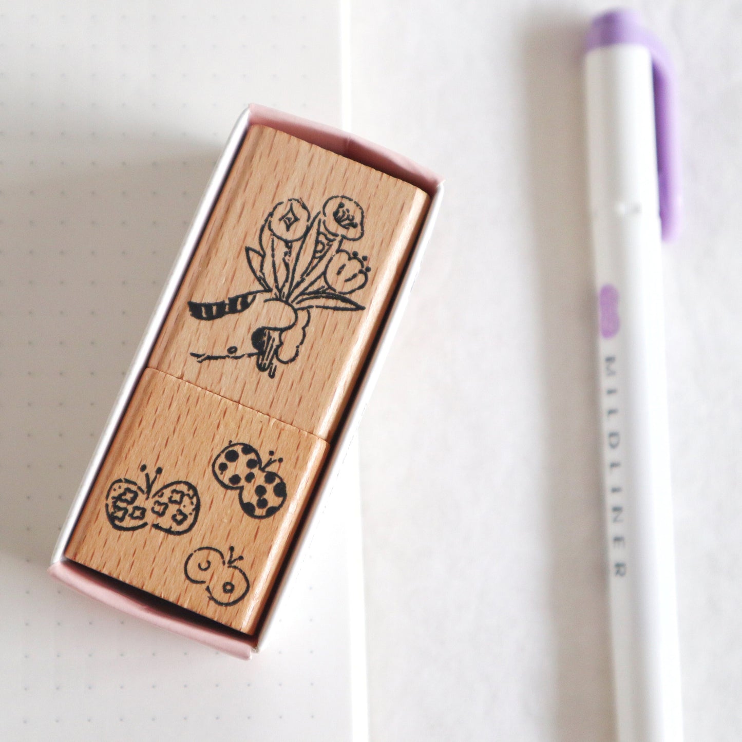 Flower Rubber Stamp | Wooden Stamp Set | Scrapbooking Stamp | Planner Stamp | | Midori Traveler’s Notebook