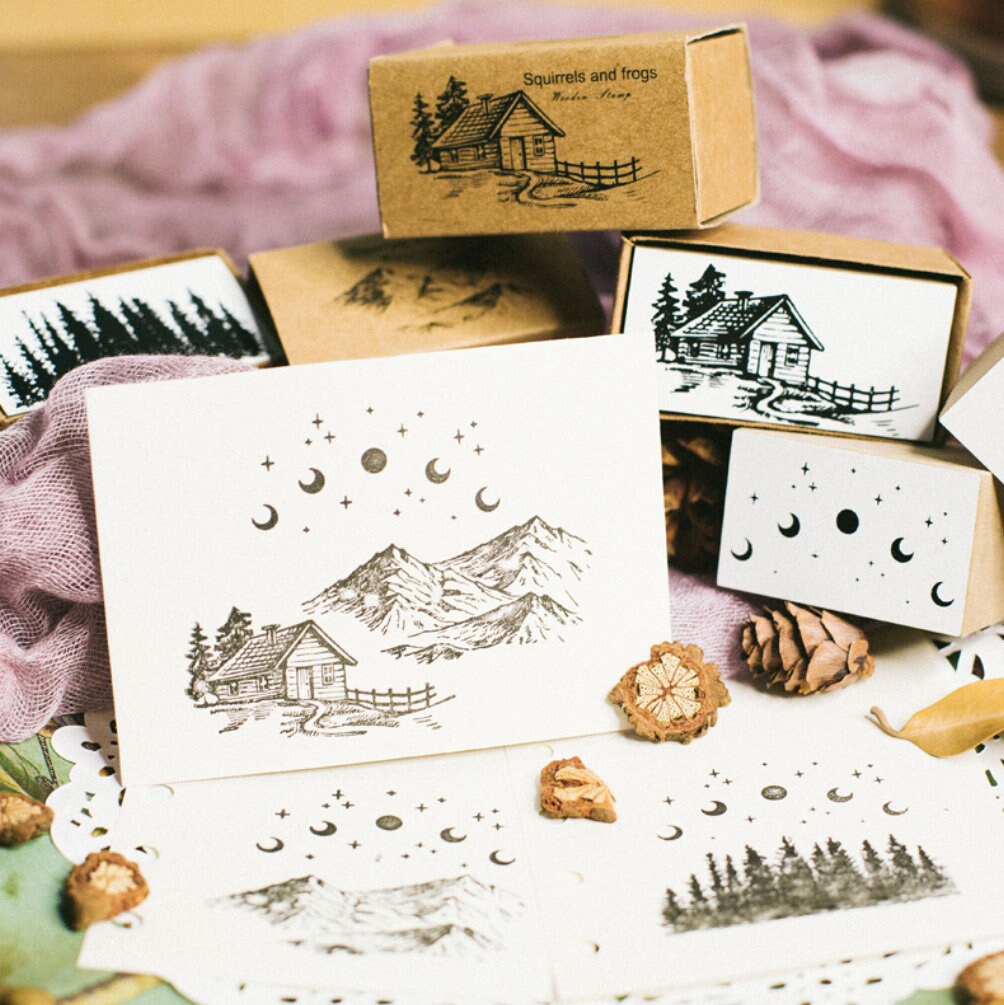Jungle Series Rubber Stamp | Wooden Stamp Set | Scrapbooking Stamp | Planner Stamp