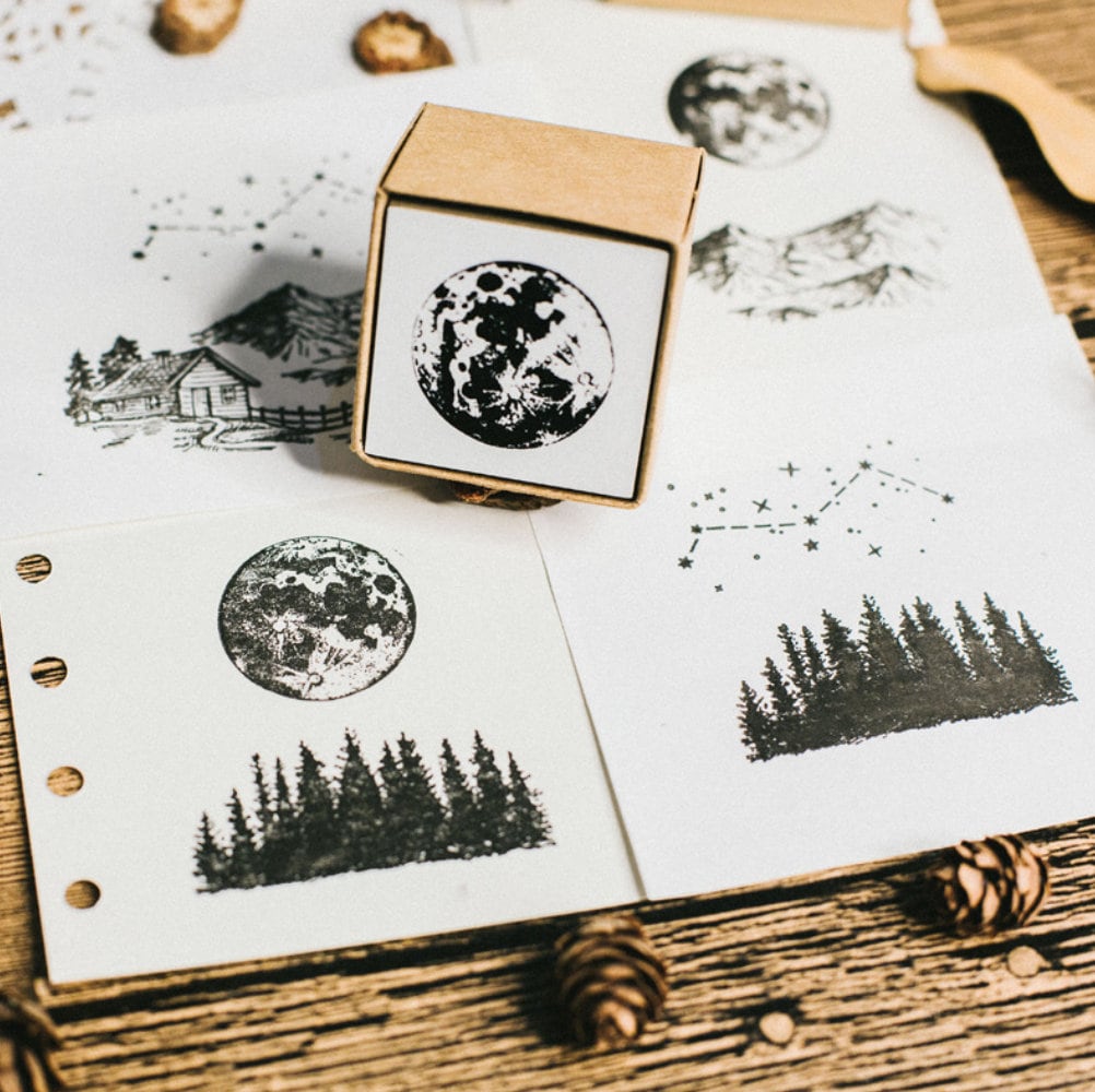 Jungle Series Rubber Stamp | Wooden Stamp Set | Scrapbooking Stamp | Planner Stamp
