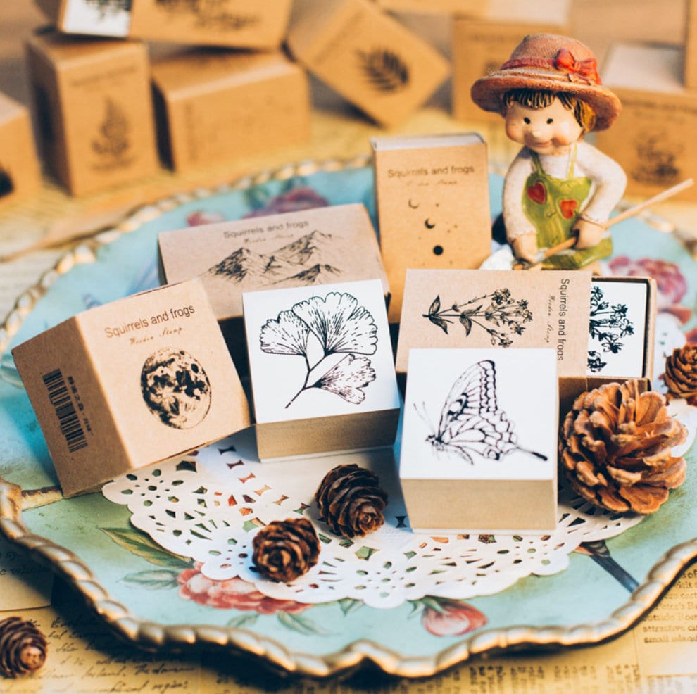 Jungle Series Rubber Stamp | Wooden Stamp Set | Scrapbooking Stamp | Planner Stamp