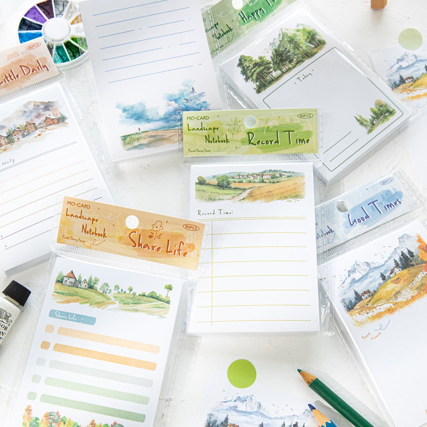 Forest Diary Notepad | Landscape Note Pad | Cute Memo Pad | Planner Memo | Stationery Planner Journal Notebook School Accessory Supplies