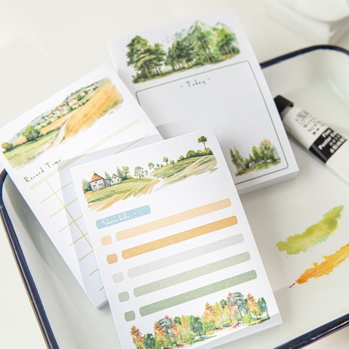 Forest Diary Notepad | Landscape Note Pad | Cute Memo Pad | Planner Memo | Stationery Planner Journal Notebook School Accessory Supplies
