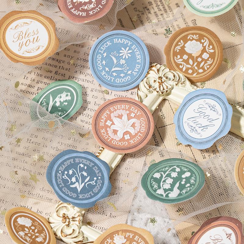 30pcs Retro Sealing Wax Sticker Pack | Three-dimensional Embossed | Envelope Sealing | Wax Sealing Sticker | Junk Journal Card Gift Wrapping