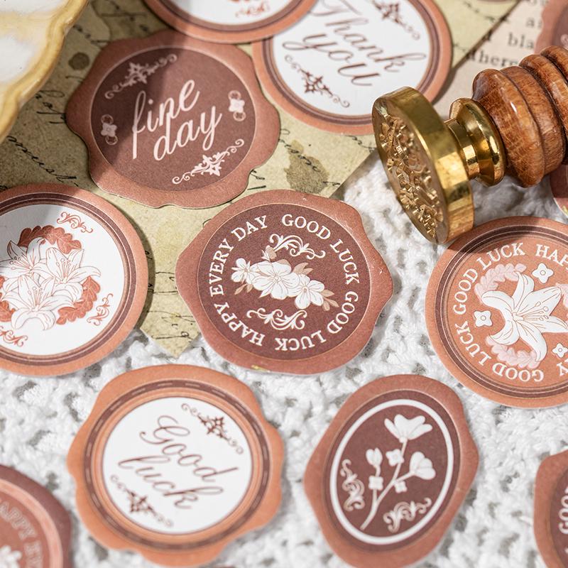 30pcs Retro Sealing Wax Sticker Pack | Three-dimensional Embossed | Envelope Sealing | Wax Sealing Sticker | Junk Journal Card Gift Wrapping
