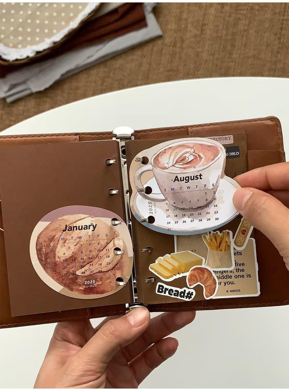 2025 Mini Coffee Calendar for 6 Ring Binder | M5 A7 A6 A5 Size | Cute Planner Calendar | 2025 Calendar | Planner Accessories