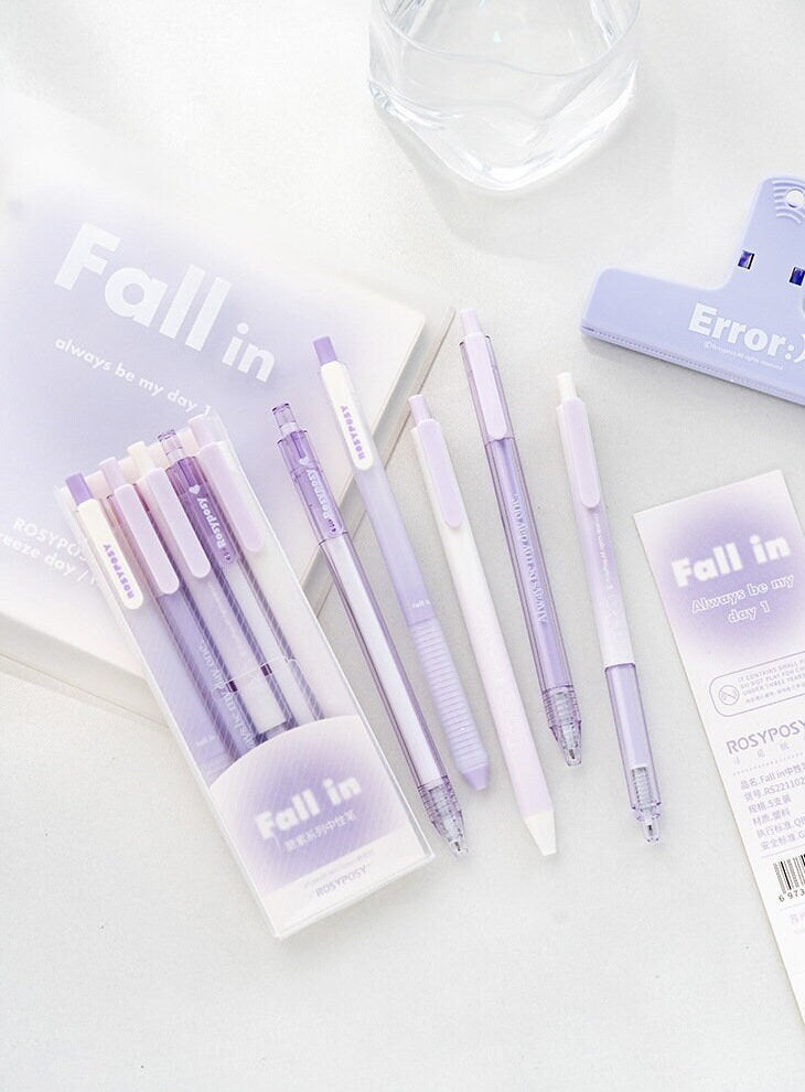 5pcs Simplicity Color Pen Set | Black Gel Ink Pens | Planner Pens | Creative Stationery | School Supplies