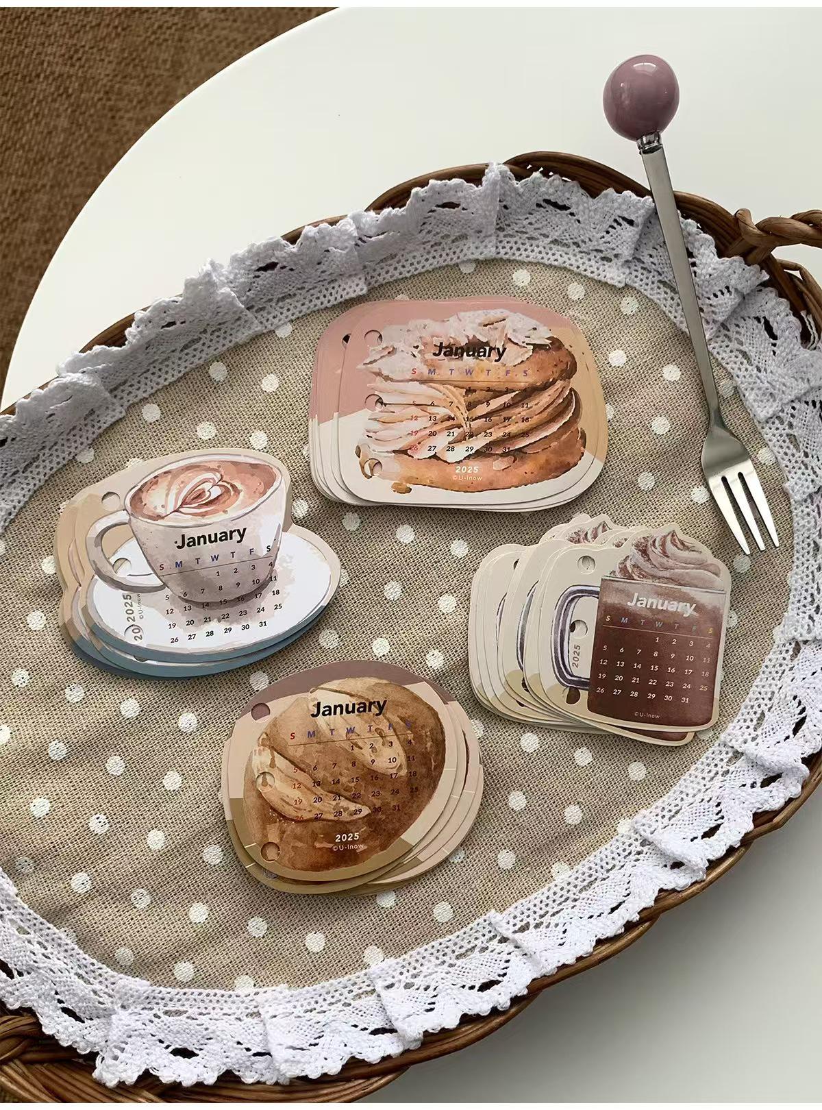 2025 Mini Coffee Calendar for 6 Ring Binder | M5 A7 A6 A5 Size | Cute Planner Calendar | 2025 Calendar | Planner Accessories