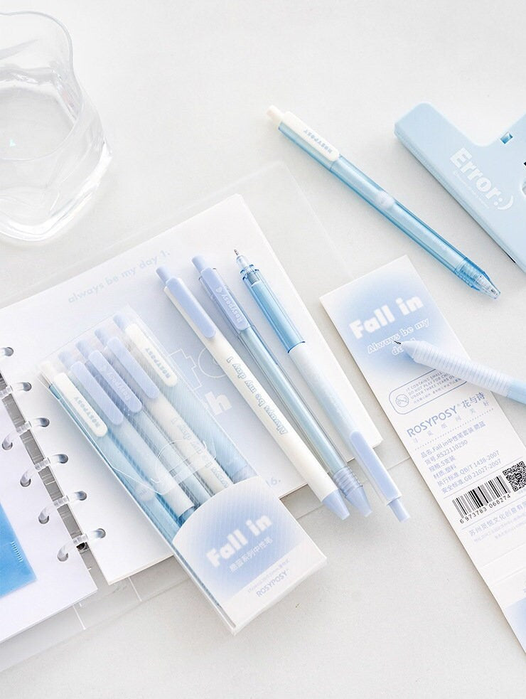 5pcs Simplicity Color Pen Set | Black Gel Ink Pens | Planner Pens | Creative Stationery | School Supplies