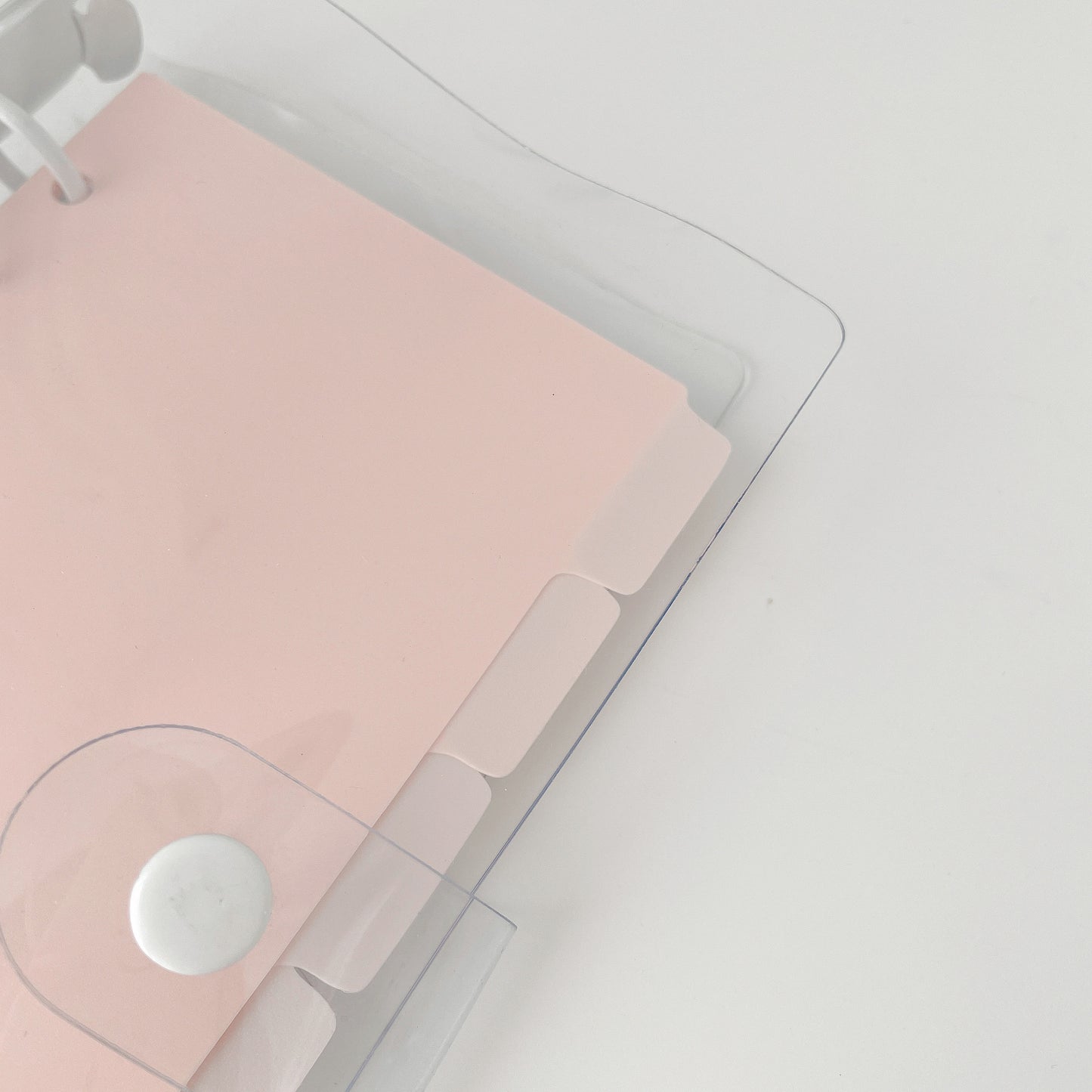 Light Pink Side Tab Dividers | Plastic Planner Dividers | 6 Rings | A5 A7 Personal Pocket | Planner Divider Label Stickers