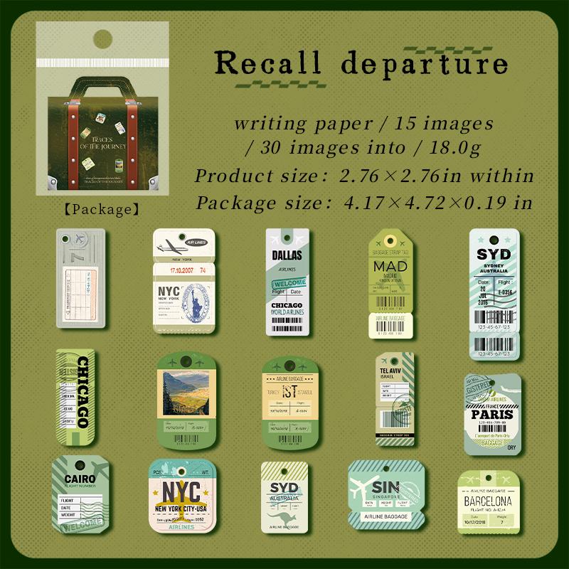 30pcs Retro Travel Label Sticker Pack | Travel Journal | Travler's Notebook | Planner Junk Journal Stickers | Scrapbooking Craft Collage