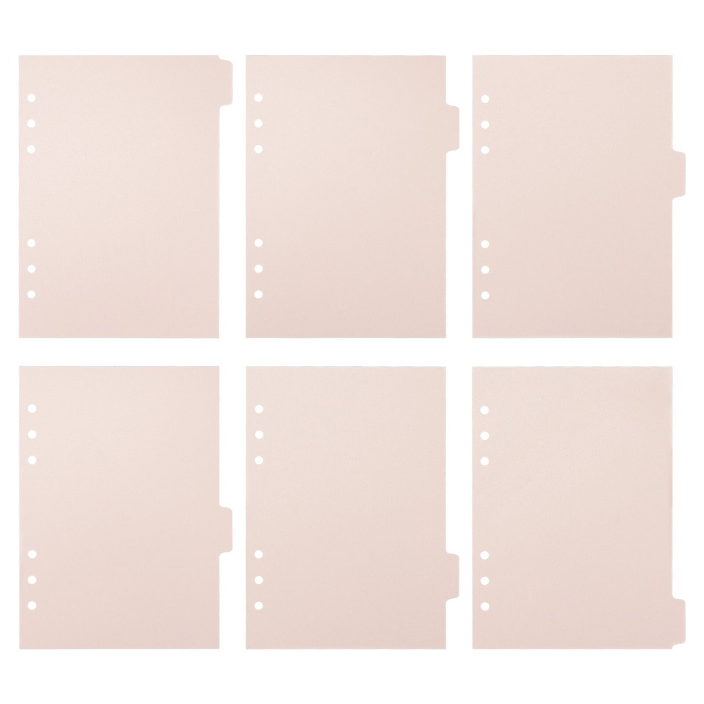 Light Pink Side Tab Dividers | Plastic Planner Dividers | 6 Rings | A5 A7 Personal Pocket | Planner Divider Label Stickers