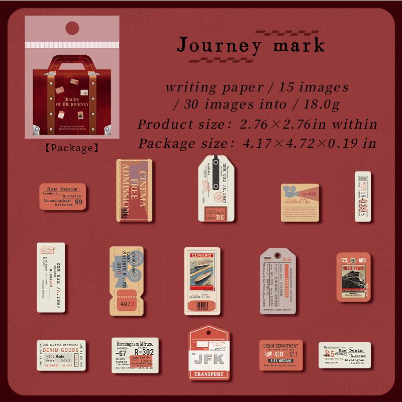 30pcs Retro Travel Label Sticker Pack | Travel Journal | Travler's Notebook | Planner Junk Journal Stickers | Scrapbooking Craft Collage