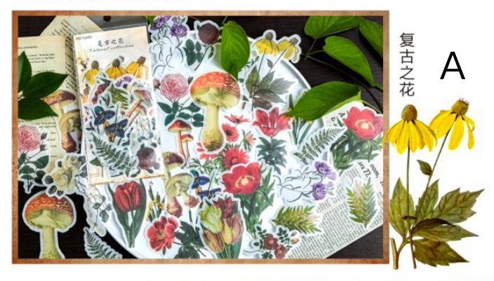 60pcs Vintage Plants Sticker Pack / Floral Botanical / Stickers / Planner Sticker Set
