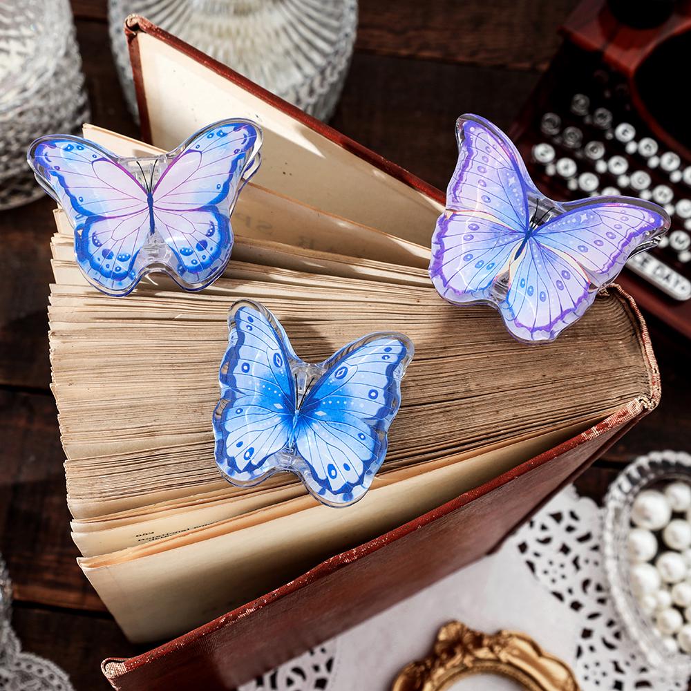Butterfly Acrylic Journal Clips | Cute Strong Paper Clips | Kawaii Stationery Journal Supplies Planner Traveler's Notebook Accessories