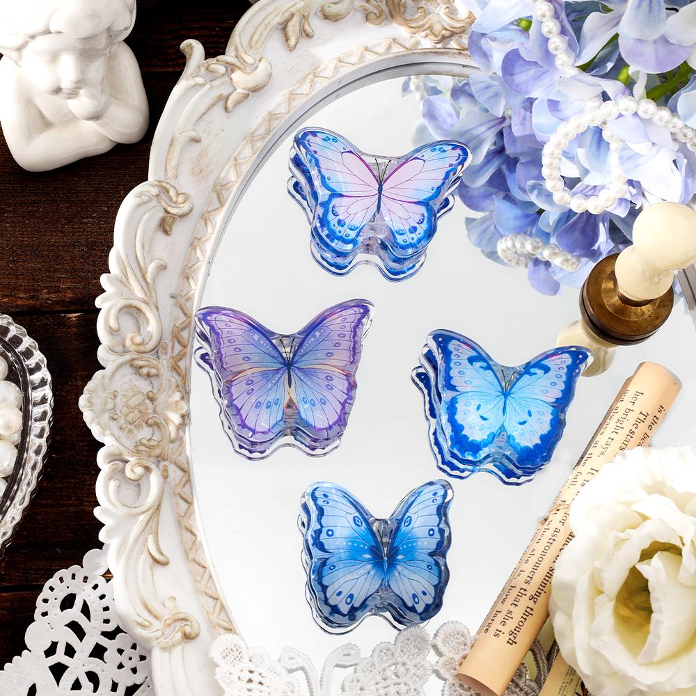 Butterfly Acrylic Journal Clips | Cute Strong Paper Clips | Kawaii Stationery Journal Supplies Planner Traveler's Notebook Accessories