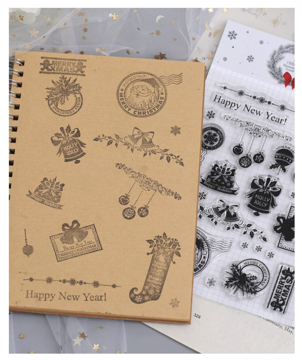 Christmas Silicone Stamp | Transparent Clear Stamp Set | Scrapbooking Stamp | Planner Stamp |