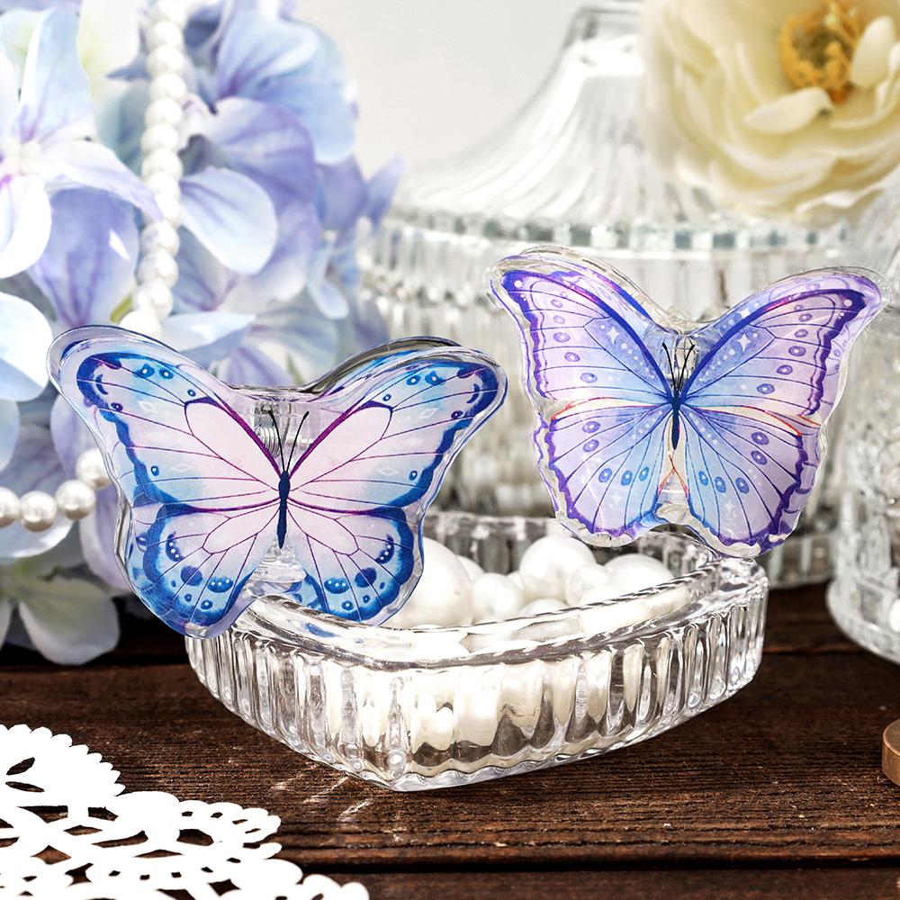 Butterfly Acrylic Journal Clips | Cute Strong Paper Clips | Kawaii Stationery Journal Supplies Planner Traveler's Notebook Accessories