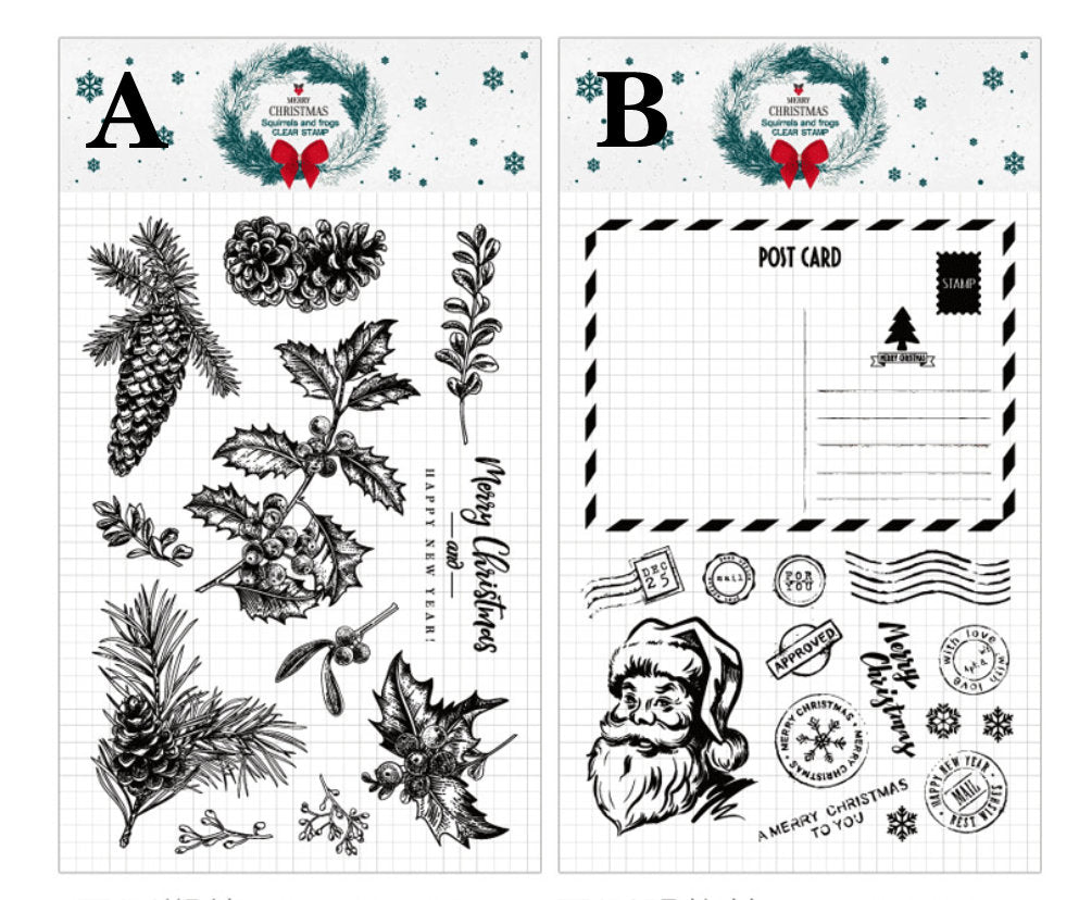 Christmas Silicone Stamp | Transparent Clear Stamp Set | Scrapbooking Stamp | Planner Stamp |