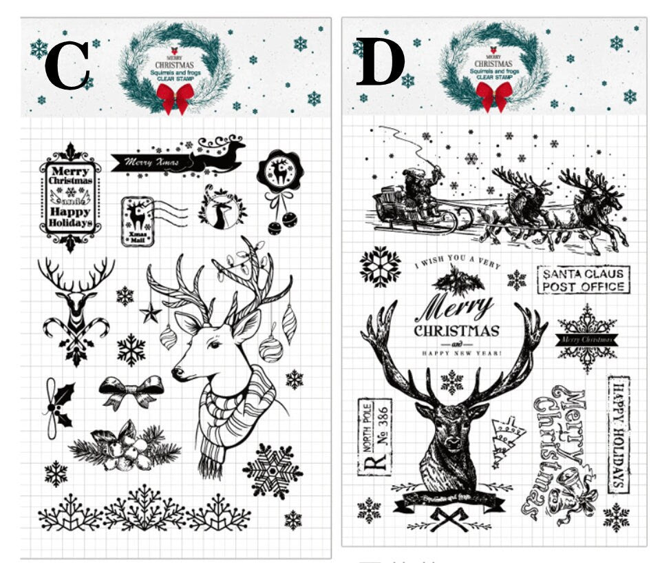 Christmas Silicone Stamp | Transparent Clear Stamp Set | Scrapbooking Stamp | Planner Stamp |