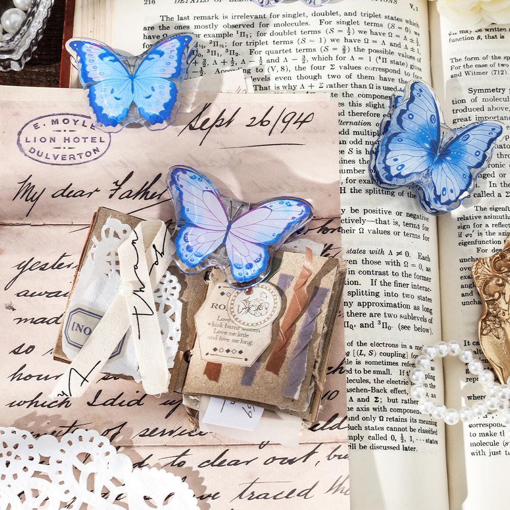 Butterfly Acrylic Journal Clips | Cute Strong Paper Clips | Kawaii Stationery Journal Supplies Planner Traveler's Notebook Accessories