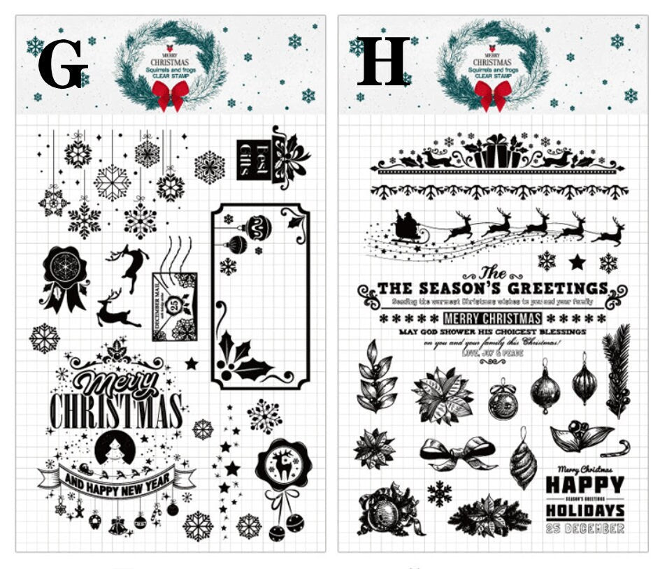 Christmas Silicone Stamp | Transparent Clear Stamp Set | Scrapbooking Stamp | Planner Stamp |