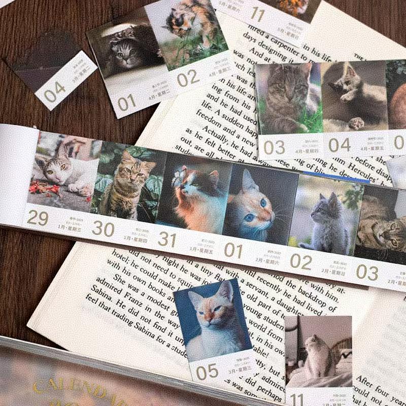 Retro 2025 Mini Calendar Sticker Set | Bullet Journal Scrapbooking Supplies Planner Accessories | Monthly Weekly Daily Date Stickers Kit