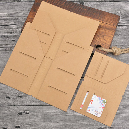 Kraft File Folder for Travel Journal | Passport Standard TN Insert Pocket Envelope | Passport Credit Card Holder Organizer