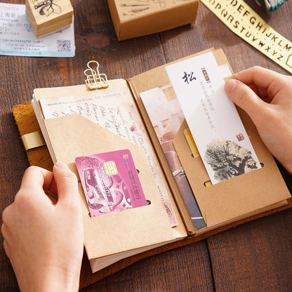 Kraft File Folder for Travel Journal | Passport Standard TN Insert Pocket Envelope | Passport Credit Card Holder Organizer