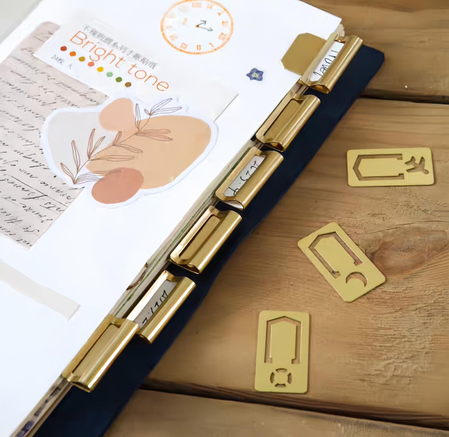 6pcs Brass Metal Index Clip | Brass Bookmark Paper Clips | Journal Notebook Planner TN Travelers Notebook Accessories
