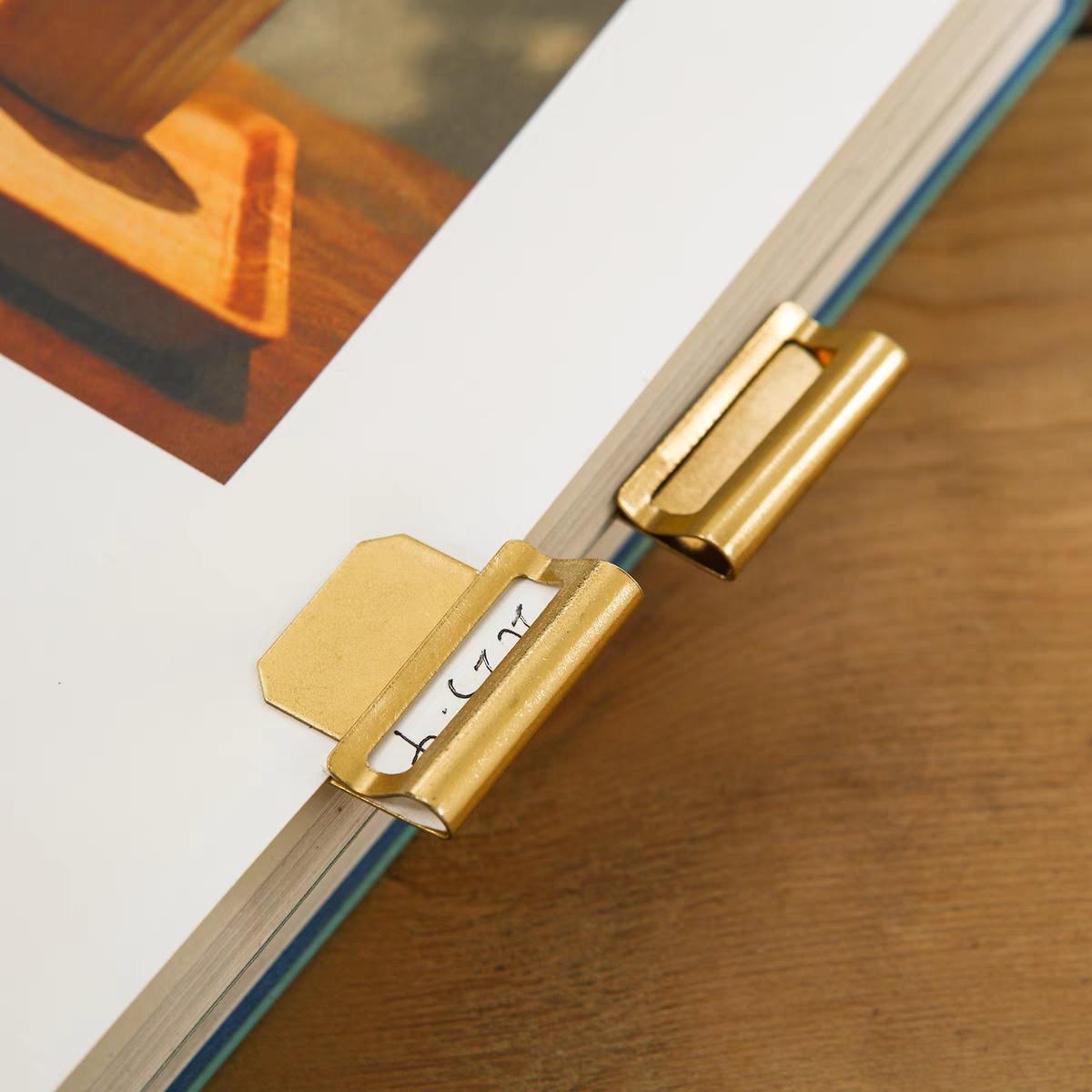 6pcs Brass Metal Index Clip | Brass Bookmark Paper Clips | Journal Notebook Planner TN Travelers Notebook Accessories