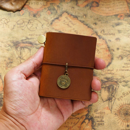 Mini 100% Genuine Leather Travel Journal TN Cover | Pocket Portable Journal Agenda Planner | Vintage Travel Journal | Gift for Her Him