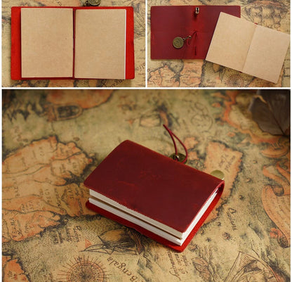 Mini 100% Genuine Leather Travel Journal TN Cover | Pocket Portable Journal Agenda Planner | Vintage Travel Journal | Gift for Her Him