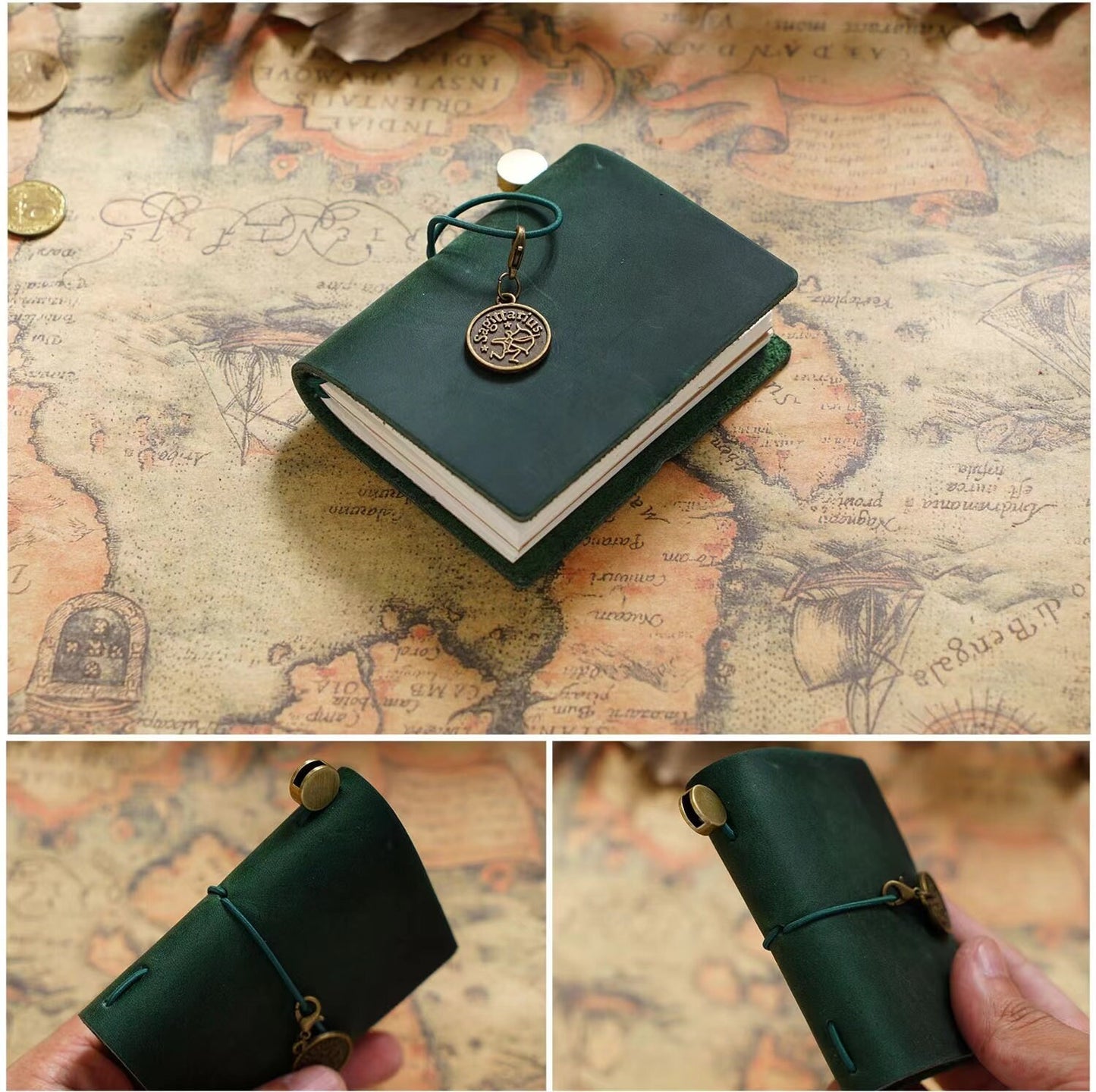 Mini 100% Genuine Leather Travel Journal TN Cover | Pocket Portable Journal Agenda Planner | Vintage Travel Journal | Gift for Her Him
