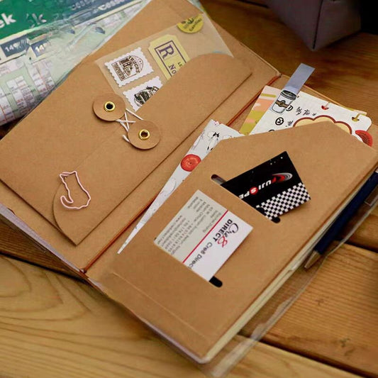 Kraft File Folder for Travel Journal | Passport Standard TN Insert Pocket Envelope | Passport Credit Card Holder Organizer