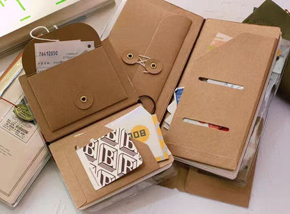 Kraft File Folder for Travel Journal | Passport Standard TN Insert Pocket Envelope | Passport Credit Card Holder Organizer